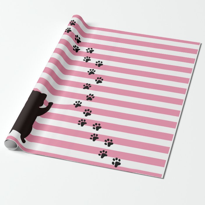 pink and white striped wrapping paper