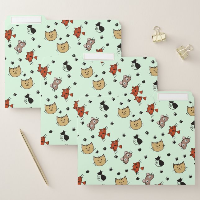Kitty Cat Pattern File Folder (Set)