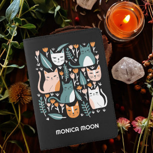 Kitty Cat Pattern Hand-drawn CUSTOM Cute Fun Passport Holder