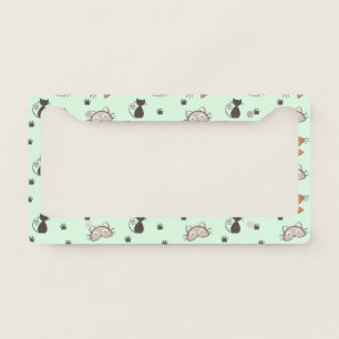 Kitty Cat Pattern License Plate Frame