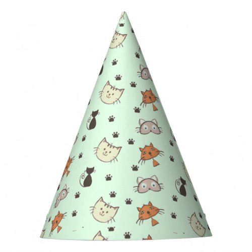 Kitty Cat Pattern Party Hat