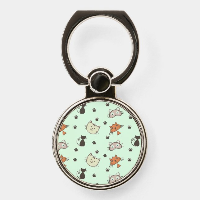 Kitty Cat Pattern Phone Ring Stand (Front)