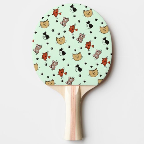 Kitty Cat Pattern Ping Pong Paddle