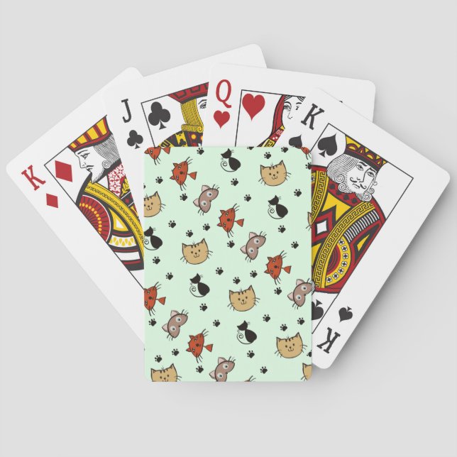 Kitty Cat Pattern Poker Cards (Back)