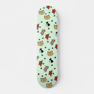Kitty Cat Pattern Skateboard