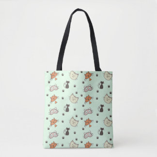 Kitty Cat Pattern Tote Bag