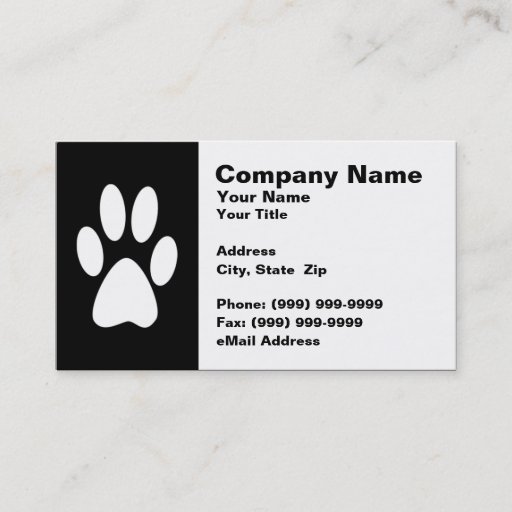Customizable Kitty Cat Paw Print Business Card Template