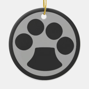 Kitty Cat Paw Print Ceramic Ornament