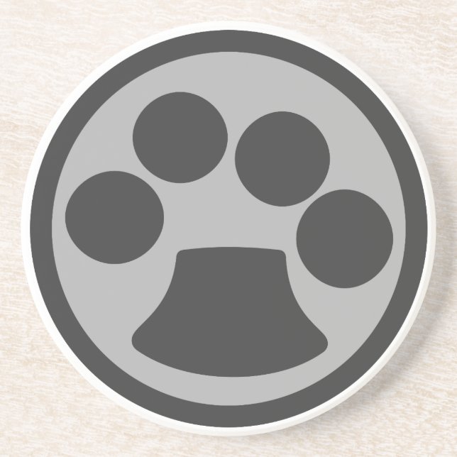 Kitty Cat Paw Print Sandstone Coaster (Front)