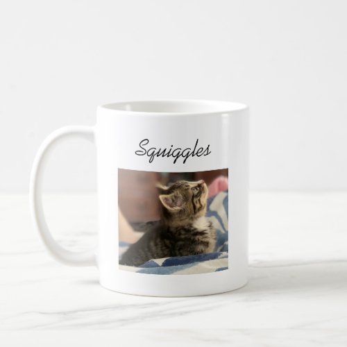 Kitty Cat Photo Name and Pawprint  Coffee Mug