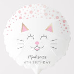 Kitty Cat Pink and Gold Birthday Party Photo Balloon<br><div class="desc">Cute kitty cat theme birthday party balloon featuring a face of a cat with a smile on her face with pink and gold embellishment. Customize this product by adding your child's name,  age,  and photo on the back of the balloon.</div>