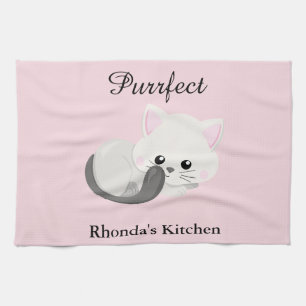 Kitty Cat Pink Kitchen Towel
