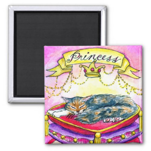 Kitty cat pink princess magnet