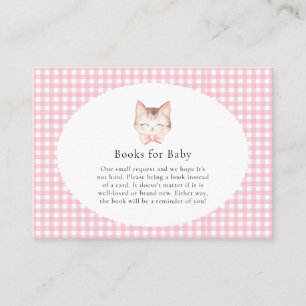 Kitty Cat Pink Purr-fect Baby Girl Baby Shower  Enclosure Card
