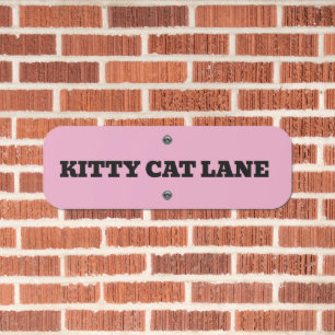 KITTY CAT PINK STREET SIGN