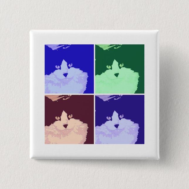 Kitty Cat Pop Art Button (Front)