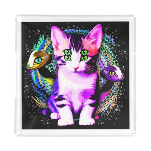 Kitty Cat Psychic Aesthetics Character Acrylic Tray