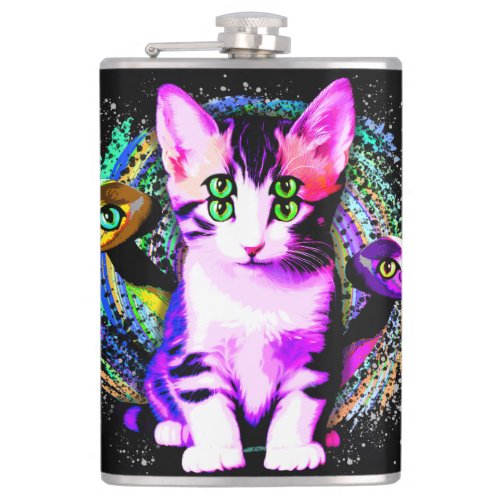 Kitty Cat Psychic Aesthetics Character Flask