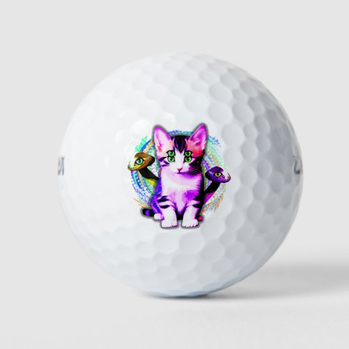 Kitty Cat Psychic Aesthetics Character Golf Balls