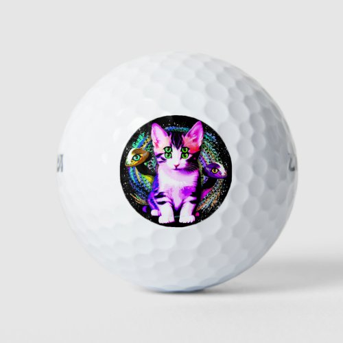 Kitty Cat Psychic Aesthetics Character Golf Balls