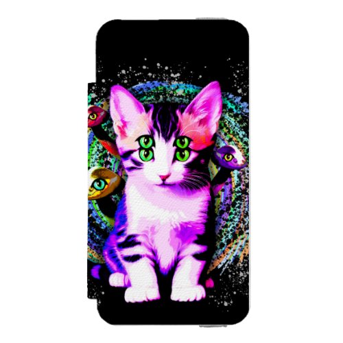 Kitty Cat Psychic Aesthetics Character iPhone SE55s Wallet Case
