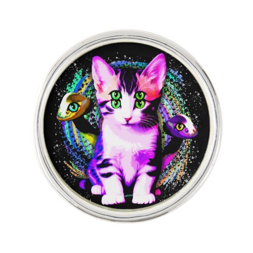 Kitty Cat Psychic Aesthetics Character Lapel Pin