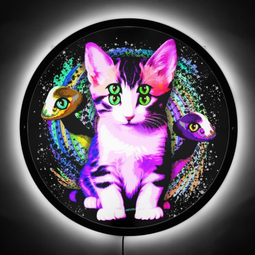 Kitty Cat Psychic Aesthetics Character LED Sign