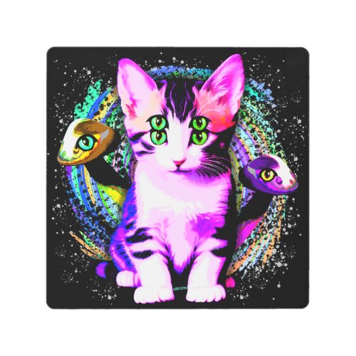 Kitty Cat Psychic Aesthetics Character Metal Print