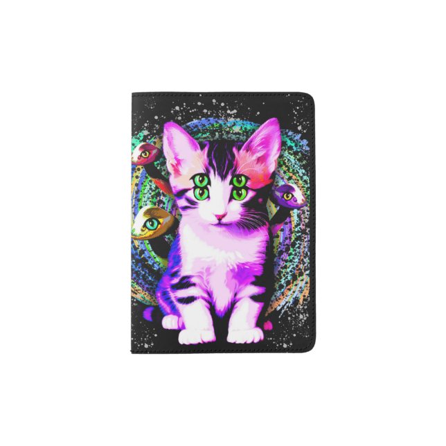 Kitty Cat Psychic Aesthetics Character Passport Holder (Front)