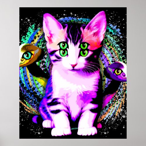 Kitty Cat Psychic Aesthetics Character Poster