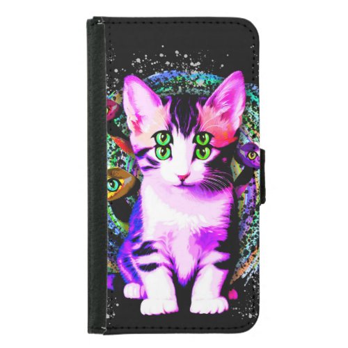 Kitty Cat Psychic Aesthetics Character Samsung Galaxy S5 Wallet Case