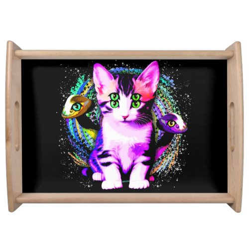 Kitty Cat Psychic Aesthetics Character Serving Tray