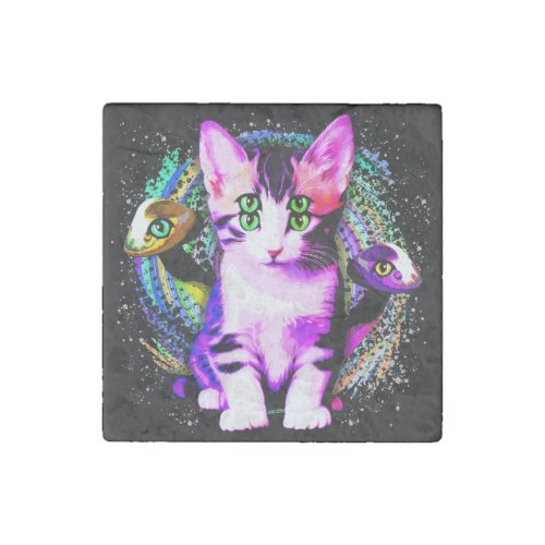 Kitty Cat Psychic Aesthetics Character Stone Magnet