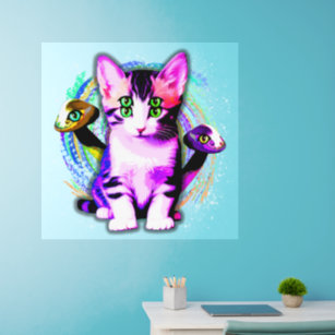 Kitty Cat Psychic Aesthetics Character Wall Decal
