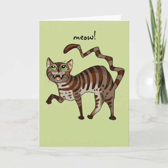 Kitty Cat Purrfect Birthday Greeting Card (Front)