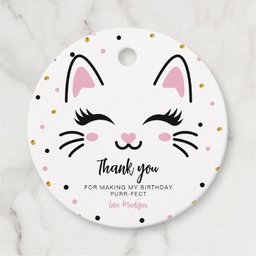 Kitty Cat Purrfect Birthday Thank You Favor Tags