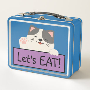 Kitty Cat School Buddy Personalized Metal Lunch Box