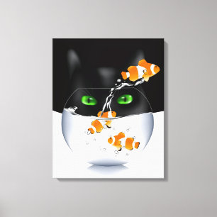 Kitty Cat Snack Attack Canvas Print