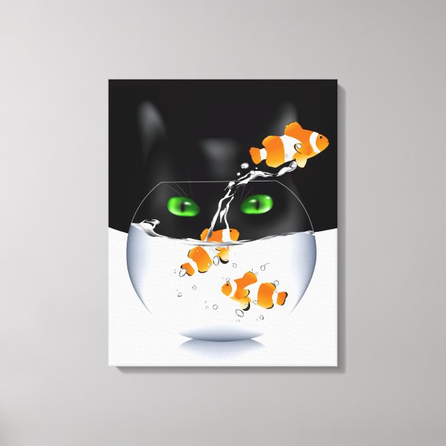 Kitty Cat Snack Attack Canvas Print (Front)
