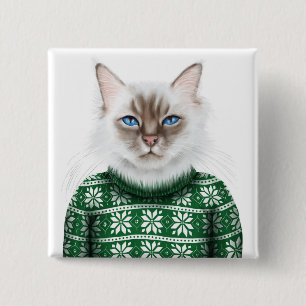 Kitty Cat Sweater Button