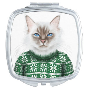 Kitty Cat Sweater Compact Mirror