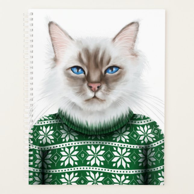 Kitty Cat Sweater Planner (Front)