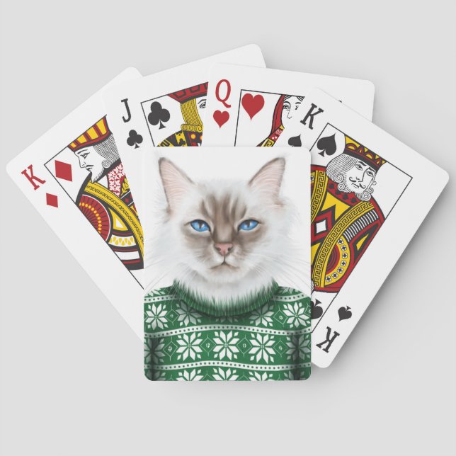 Kitty Cat Sweater Poker Cards (Back)