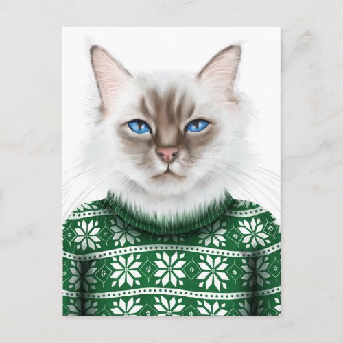 Kitty Cat Sweater Postcard