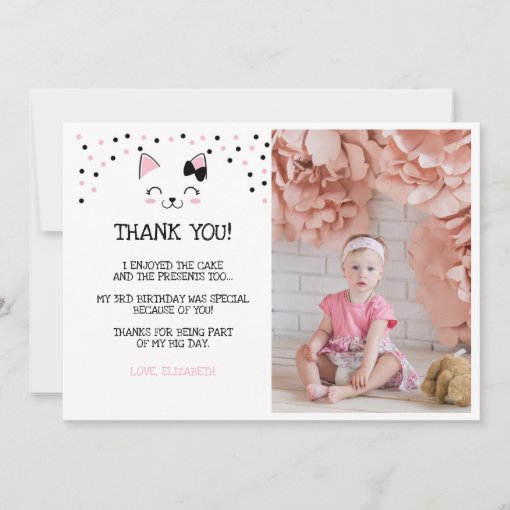 Kitty Cat Thank You Sticker Labels Birthday Favors