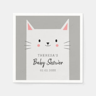 Kitty Cat Theme Baby Shower Cute Kitten Napkins