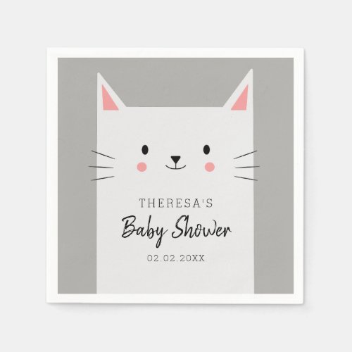 Kitty Cat Theme Baby Shower Cute Kitten Napkins