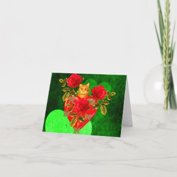 Kitty Cat Valentine Holiday Card by Crazy_Card_Lady at Zazzle