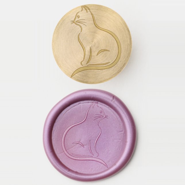 kitty cat wax seal stamp (Stamped)