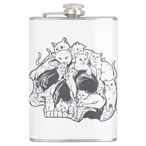 Kitty Cat With Gun_Birthday and Halloween Cat Cost Flask